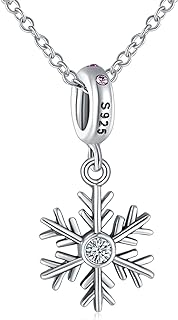 Sterling Silver Clasp Snowflake Charm Bracelet with Zircon Gems for Women, Pearl Accent, DIY Jewelry Design