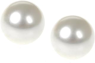 Kenneth Jay Lane Faux Pearl Brass Clip-On Stud Earrings, Oversized and Frameless, Ideal for Style Mavens, Round Design