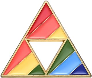 Pin Clasp Rainbow Triangle Strength Brooch for Unisex, LGBTQ-Inspired, Alloy Crafted, No Gemstone - Ideal for Outfits & Gifting