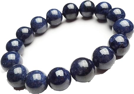 Unisex Natural Blue Sapphire Gemstone Bead Bracelet with Bead Chain for Men and Women - Round Design