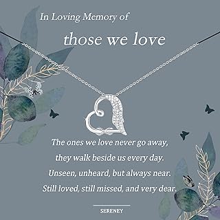 Sympathy Gifts for Loss of Loved One, Sterling Silver Angel Wing Infinity Heart Pendant Necklace as Memorial Bereavement Condolence Funeral Gifts, In Memory of Loved One Mom Dad Baby Son Husband Gifts