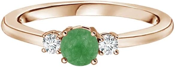 Rose Gold Plated Sterling Silver Engagement Ring with African Amethyst Trio Stone - Elegant Stackable Design for Women