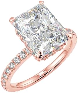 2ct Radiant Cut Moissanite Engagement Ring in Rose Gold for Women - D Color VVS1 Clarity, Size 6 - Perfect Symbol of Love and Commitment for Her
