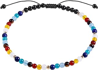 Buckle Clasp 7 Chakra Bead Chain Anklet with Agate Stones for Women - Balance, Yoga and Meditation Design