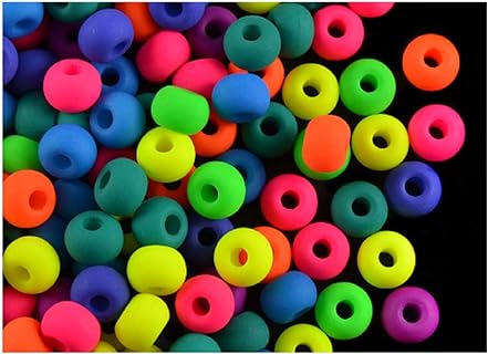 UV-Active Neon Pony Glass Beads in Multicolor Mix with 2-Hole Design, for Jewelry Artisans and Crafting Enthusiasts - Round 5.5mm, SCARA BEADS GET INSPIRED, Pack of 200