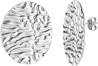 AsAlways 18k Gold Plating Dainty Lightweight Hammered Disc Earrings for Women Unique Statement Sparkly Stud Earrings Hypoallergenic Prom Formal Party Jewelry