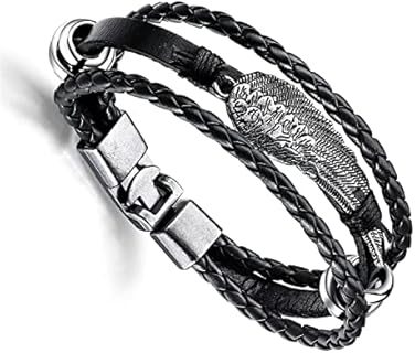 Leather bracelet Braided leather bracelet Open bracelet cuff bracelet Multi-layer braided rope bracelet Birthday boy Men women gift fashion generous