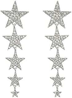 Copper Star Tassel Earrings for Women/Girls | Long Dangle Design | French Wire Back Finding | Glittering Multi-layer Pentagram