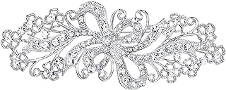 EVER FAITH Wedding Filigree Bowknot Brooch Clear Austrian Crystal for Women