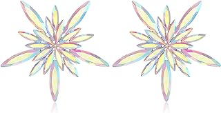 EVER FAITH Wedding Austrian Crystal Art Deco Stud Earring, Prom Elegant Marquise Rhinestone Flower Earrings for Woman Girl