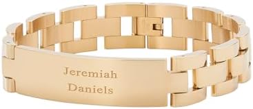 THINGS REMEMBERED Men’s Gold Stainless Steel ID Bracelet (Free Customization)