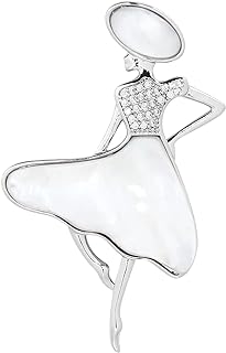 Mamfous Copper Mazer Brooch with Pin Clasp for Women, Elegant Shell Design Jewelry Accessory