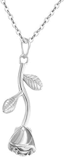 Jude Jewelers Stainless Steel Rose Flower Style Statement Pendant Party Necklace