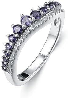 Design Minimalist Birthstone Band Rings for Women 925 Sterling Silver Personalized 1-12 Months Birthstone Eternity Rings Anniversary Wedding Engagement Promise Stackable Rings for Her Wife Girlfriend Mother Gifts,#5-#9