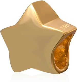 925 Sterling Silver Heart & Star Beaded Charms for Pandora Style Bracelets - European Snake Chain Dangle Pendant - Dazzling Birthday Gift for Her