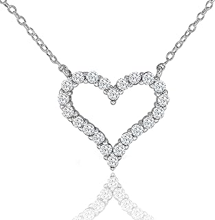 18k Gold Plated Heart Necklaces For Women Filled With CZ Stones | Women's Jewelry Love Pendant Necklace