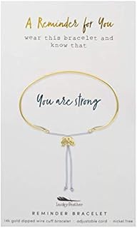 Lucky Feather Reminder 14k gold dipped adjustable Cuff Mantra Bracelet