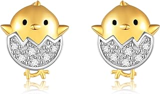 S925 Sterling Silver Horseshoe Stud Earrings with Clover Design for Women and Girls - Hypoallergenic Silver Animal Jewelry Gift