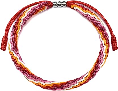 Bisexual Bracelet Beads with Rope Chain and Buckle Clasp, Agate Gem Embellished, For Men and Women, Love Wins Design - LAMIBEE Pride LGBTQAI+ Support