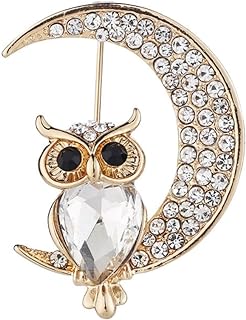 Unisex Rhinestone Owl Brooch Pin, Zinc Alloy Owl Design Lapel Pin with Pin Clasp, Ideal for Suit and Shirt Studs - Perfect for Christmas, Wedding, Birthday, Holiday Gifts