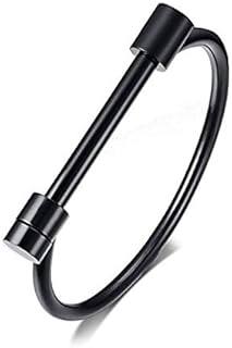 AILUOR Stainless Steel D Shape Bar Screw Shackle Horseshoe Novelty Fashion Bangle Bracelet Jewelry Unisex