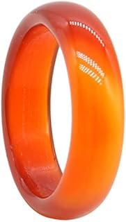 Carnelian Crystal Donut Ring With Smooth Round Design For Women - Natural Gemstone Band Ring Serving as a Spiritual Companion and Motivator