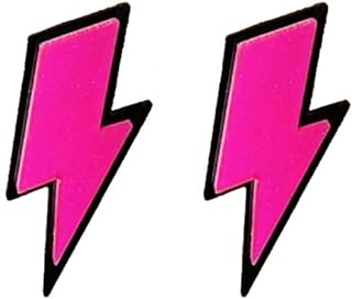 80s Neon Earrings Retro Acrylic Lightning Bolt Stud Earrings for Women Halloween Jewelry 80's Party