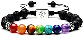 MOONNIGHT STORE Yoga Jewelry 7 Chakra Tree Of Life OM Charm Bracelet Natural Stone Beads Rope Religious Buddhism Women Men Bracelet Bangles (Tree of Life)