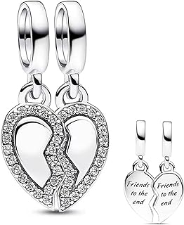 925 Sterling Silver Glittering Infinity Heart Charm Pendant Angel, Queen, Compass, Clown Doll Pendant For Women Newly Married Bracelet Necklace