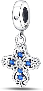 Nbsameng S925 Sterling Silver Charms Compatible for Pandora Bracelets and Necklaces, DIY Holiday Gifts for Women Girls, Vintage Cross