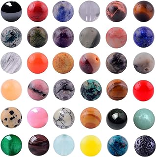 100pc Multicolor Natural Stone Beads, 8mm Round with 1mm Hole, Perfect for Bracelet Making- Ideal for Jewelry Crafters by Cmidy