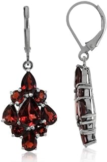 Silvershake 8.08ct. Natural Garnet 925 Sterling Silver Leverback Dangle Earrings