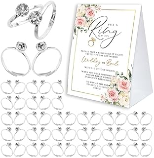 BEUFSE Bridal Shower-50 Piece Video Game Wedding Rings in Durable Plastic with Indoor Gaming Fun Shape for Bachelorette and Hen Parties