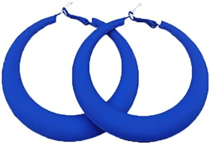 80s 90s Neon Chunky Hoop Earrings Large Retro Exaggerated Round Candy Color Matte Geometric Dangle Earrings for Women Girls Party Retro Y2k Costume Accessory