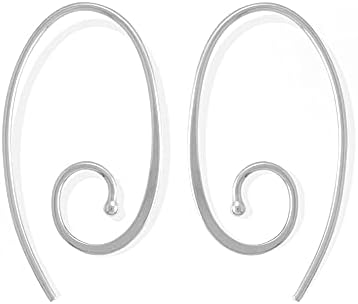 Boma Jewelry Sterling Silver Oval Spiral Pull Through Hoop Earrings
