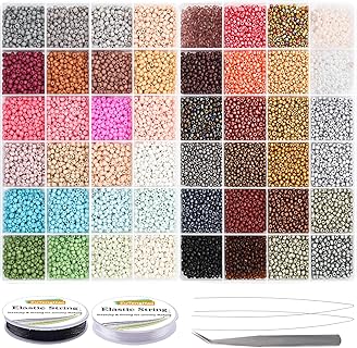 EuTengHao Bracelet en Perles de Rocaille en Verre Multicolore pour Bijoux, 3mm de Taille, Combinant Verre Dépoli et Métallique, Parfait pour Débutants et Artisans Expérimentés