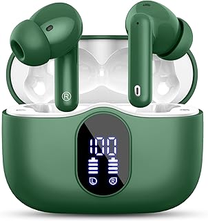 Btootos A90 Pro Grüne Bluetooth 5.3 In-Ear Kopfhörer mit 4 Mikrofonen, ENC Lärmreduzierung, und LED-Anzeige für Arbeit und Studium, 40 Std. Spielzeit