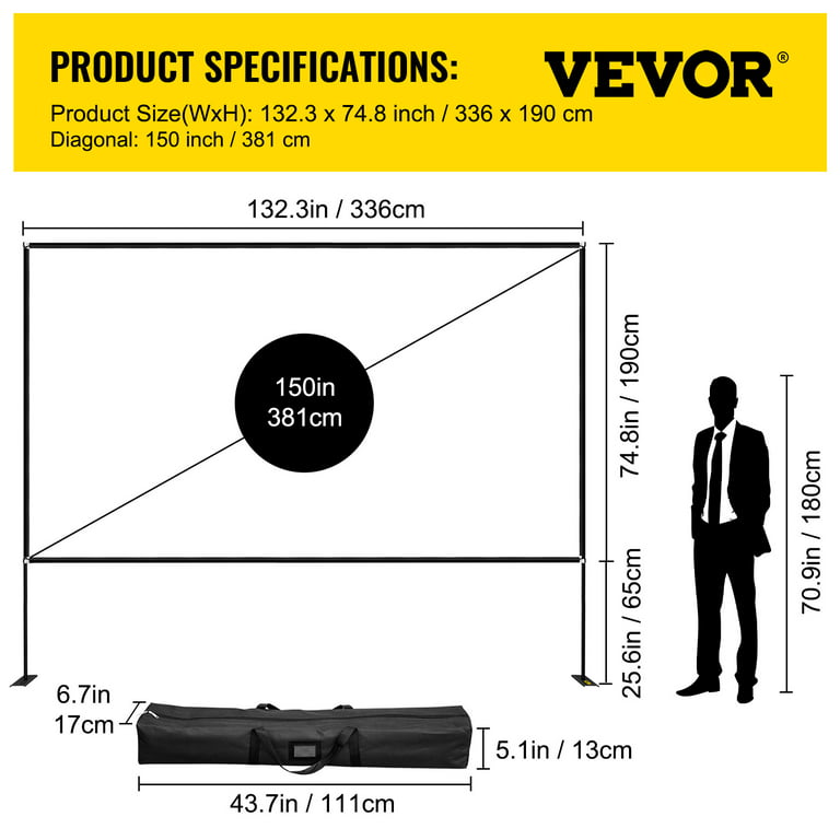 The Comprehensive Guide to Understanding the Dimensions of a 150-inch Projector Screen