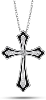 Original Design Fashion Enamel Cross Pendant Necklace 925 Sterling Silver Cross Necklace Zirconia Necklace Birthday Anniversary Jewelry Gift For Women Girls