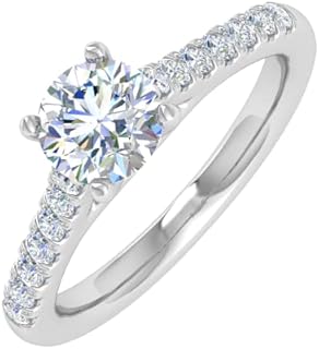 FINEROCK 1/2 Carat Prong Set Solitaire Diamond Engagement Ring Band in 14K Gold