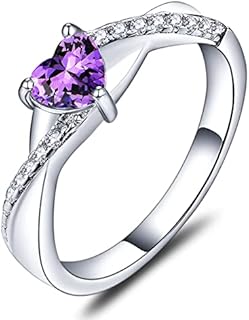 YL 925 Sterling Silver Engagement Rings Heart Cut 5MM 5A Birthstone Infinity Ring for Women