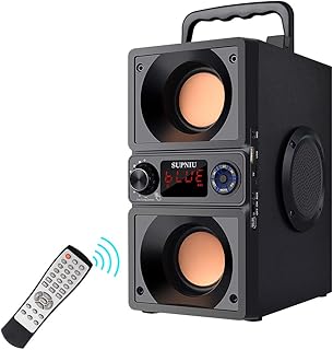 SUPNIU Altavoz Bluetooth Portátil con 60W de potencia, Chip Bluetooth 5.0 y Subwoofer Dual. Ideal para Fiestas, Viajes y Exterior, Incluye Micrófono Integrado y Mando a Distancia