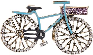 Bike Cycle Brooch Pin Vintage Zirconia Bicycle Lapel Pin Enamel Cycle Biking Brooch for Women Men Girls Christmas Jewelry Gift Bags Hat Decoration