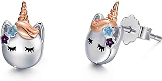 Clip-On Sterling Silver Horse Stud Earrings for Women and Girls, Hypoallergenic Silver Earrings for Sensitive Ears, Cute Animal Collection, Perfect Gift