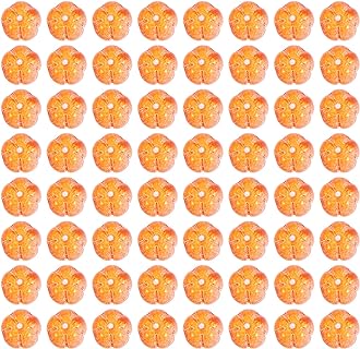 VALICLUD Glass Loose Beads Flower Pumpkin Spacer Beads Vintage Beads Charm Pendant Charm for Bracelet Necklace Earrings Jewelry Making 100Pcs