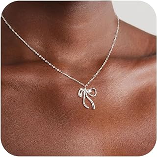Lobster Clasp Thick Silver Choker Necklace with Sparkly Cubic Zirconia Bow Pendant for Trendy Women - No Gemstone Design Elegant Accessory