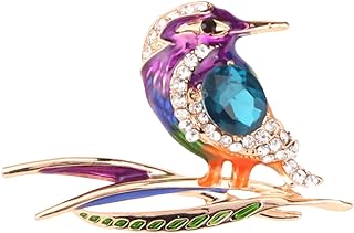 Diamond Crystal Woodpecker Brooch with Pin Clasp, Vintage Multicolor Design for Women, Alloy Jewelry Gift