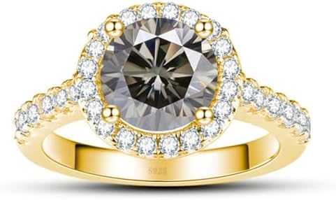 Classy Size 5 Moissanite Diamond Engagement Ring for Women Fashioned in Hypoallergenic Sterling Silver, with Dazzling Round Cut Design