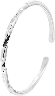 925 Sterling Silver Hammered Twisted Bangle Bracelet with Box Chain - Elegant Jewelry for Women and Girls