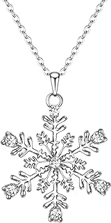 EVER FAITH Austrain Crystal Daily Winter Snowflake Flower Necklace Chain for Girls Women Clear